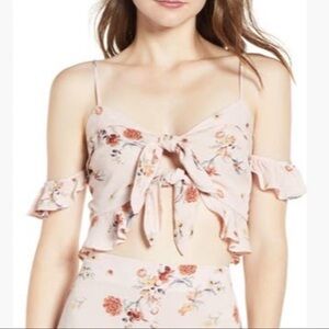 NWT LOST + WANDER Rosa Floral Tie Front Crop Top